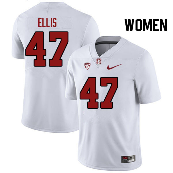 Women #47 Caleb Ellis Stanford Cardinal College Football Jerseys Stitched Sale-White - Click Image to Close